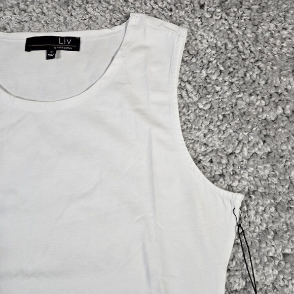 Liv by Habitat Tank Top Womens Small White Ruched Sided Long Essential - Picture 3 of 11